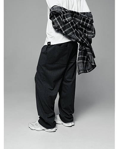 Брюки широкие шерстяные со стрелкой Graphite Dark мужские