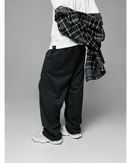 Брюки широкие шерстяные со стрелкой Graphite Dark мужские