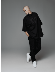 Джоггеры из стрейч-коттона черные мужские