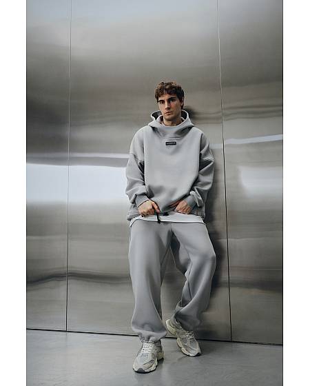 Set Titanium [HIGH NECK HOODIE / RELAXED fit WIDE joggers]