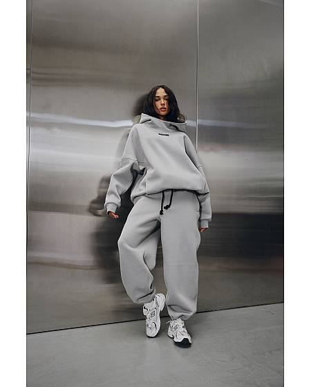 Set Titanium [HIGH NECK HOODIE / RELAXED fit WIDE joggers]