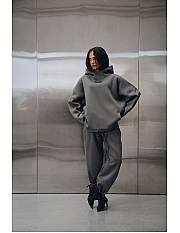 Сет c худи Steel женский [HIGH NECK HOODIE / RELAXED fit WIDE joggers]