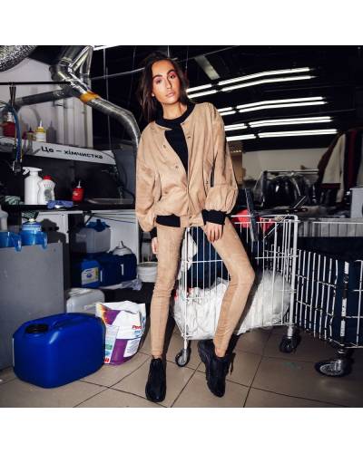 Бомбер жіночий Oversize бежевий