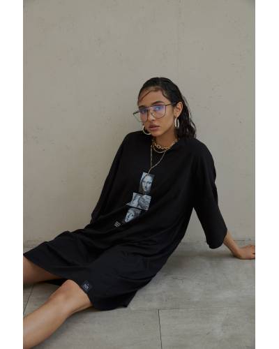 Women's T-shirt Extra long FEMMES black