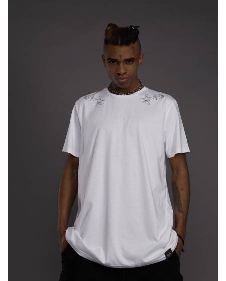 Футболка чоловіча принт Троянди біла