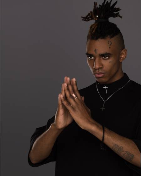 Футболка OVERSIZE зі стійкою вишивка ХРЕСТ чорна