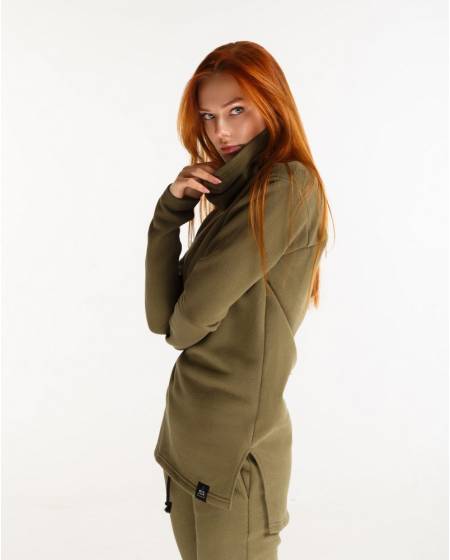 Longsleeve woman clip on green fleece