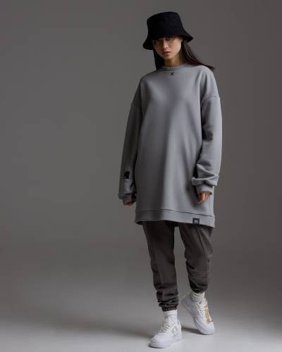 Unisex long sleeve top with embroidery GENESIS gray