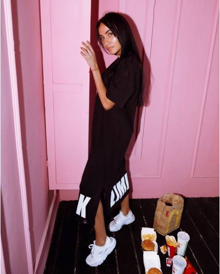 Print Maxi dress black