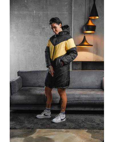 Пуховик женский Smashing черно-желтый