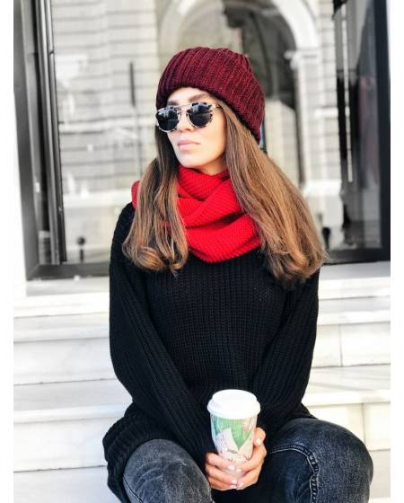 Hat women's knit Bordeaux