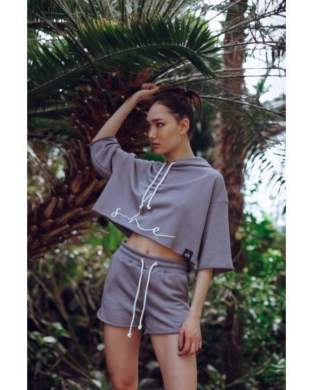 Шорти жіночі з високою посадкою Smoke - сірі