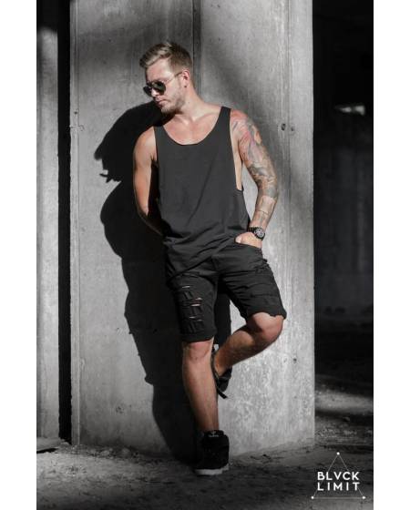 Shorts denim ripped skinny black