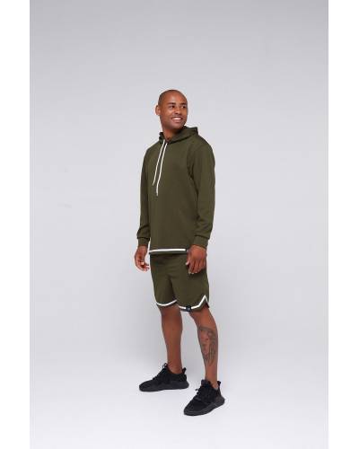 Шорты структурные с полоской внизу - хаки