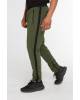 Men's sports pants with stitching and stripes khaki