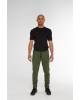 Men's sports pants with stitching and stripes khaki