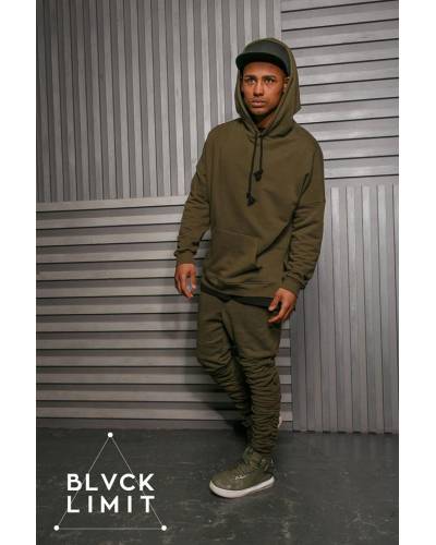 Штаны мужские спортивыные со сборкой зеленые