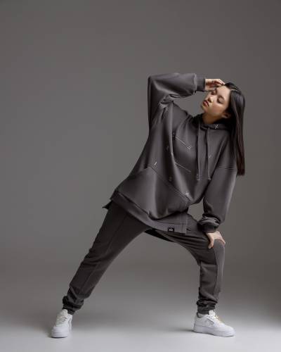 Oversize pants GENESIS for women lava gre