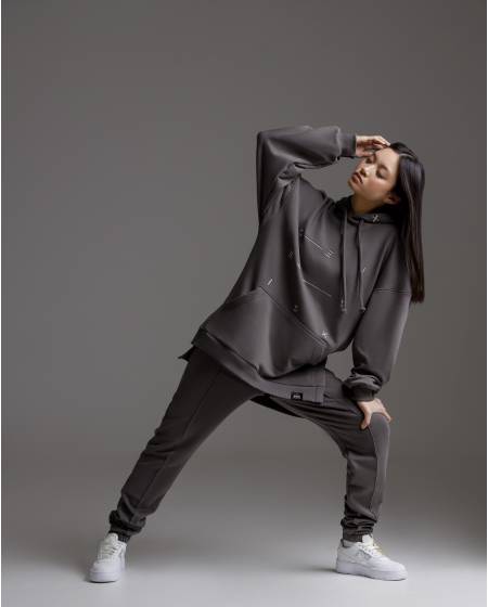 Oversize pants GENESIS for women lava gre