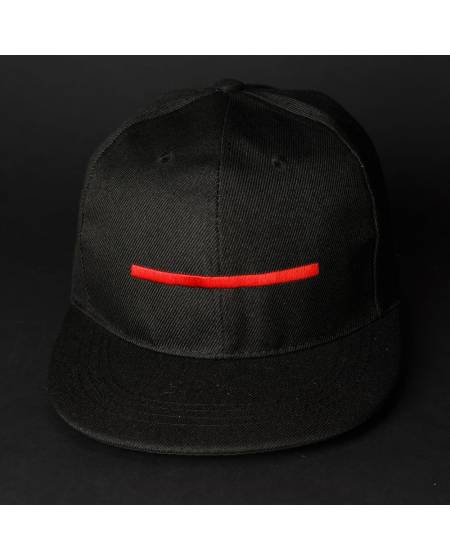 Снепбек мужской с красной вышивкой ПОЛОСКА черный