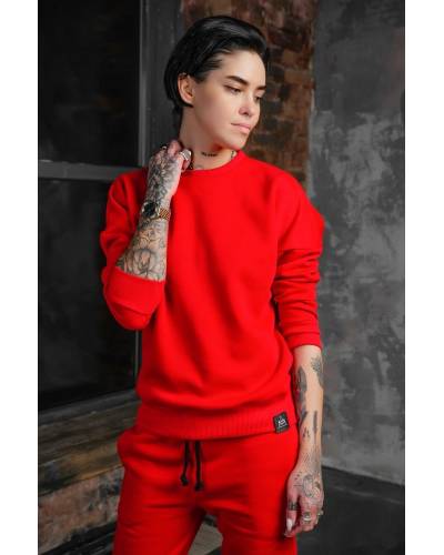 Світшоти жіночий OVERSIZE на флісі червоний
