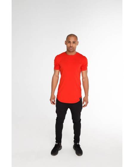 T-shirt man's basic with a round bottom red