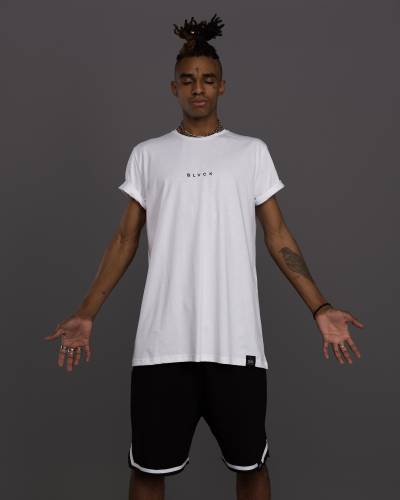 Футболка мужская с вышивкой BLVCK белая