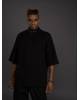 Футболка OVERSIZE со стойкой вышивка BLVCK черная