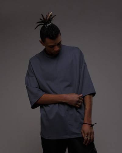 Футболка OVERSIZE темно/серая