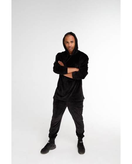 Худі чоловіче велюр чорне