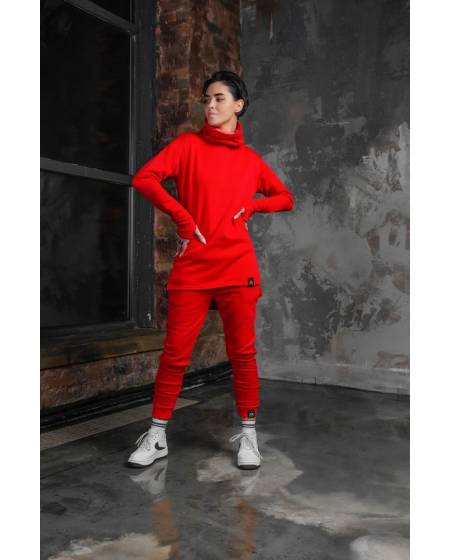 Longsleeve woman clip on red fleece