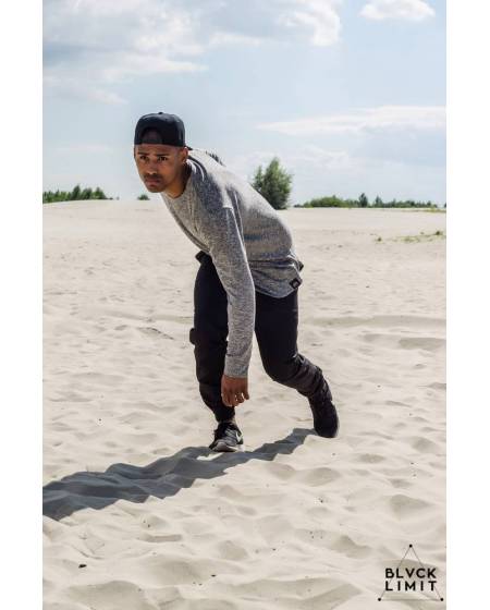 Лонгслив чоловічий меланж світло-сірий