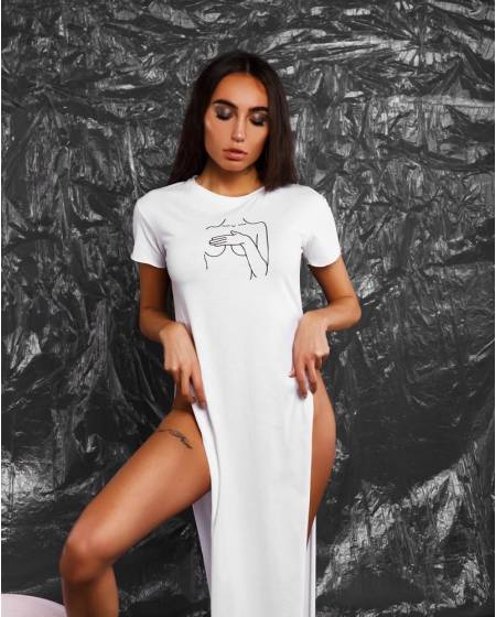 Dress with slits white