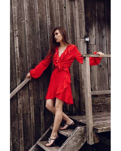 Dress with frills and print peas smell like red