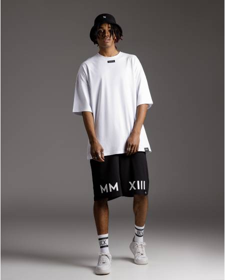 Shorts black oversize white print