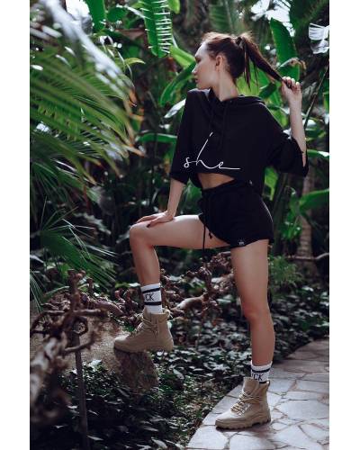 Шорти жіночі з високою посадкою Coal - чорні