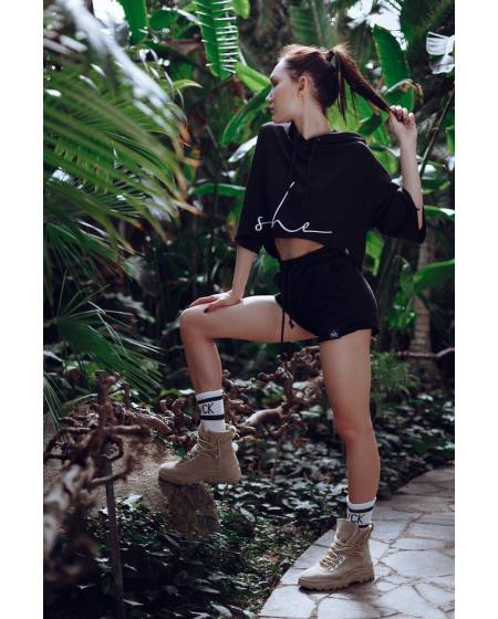 Шорти жіночі з високою посадкою Coal - чорні