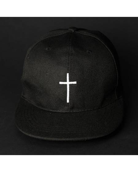 Снепбек женский с вышивкой КРЕСТ черный