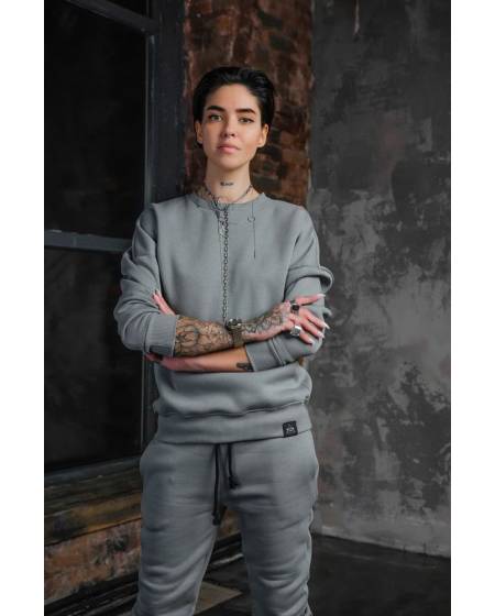 Світшоти жіночий OVERSIZE на флісі сірий