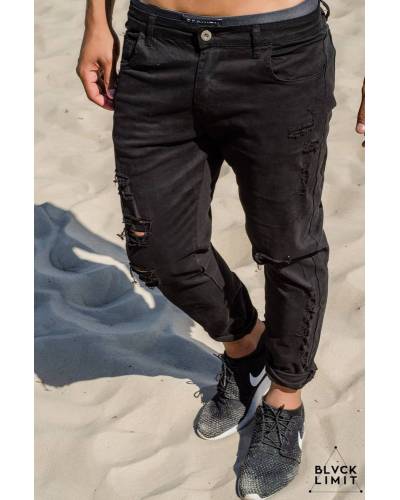 Джинсы рваные черные