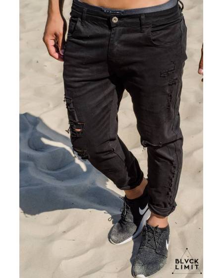 Джинсы рваные черные