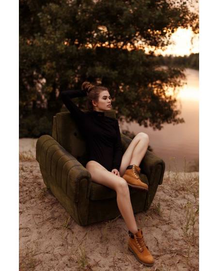 Long-sleeve bodysuit with embroidery SHE - black