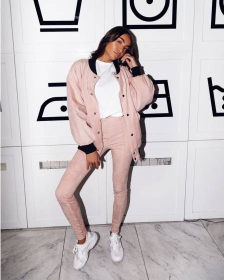 Бомбер жіночий Oversize світло-рожевий