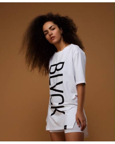 T-shirt female print BLVCK vertical white