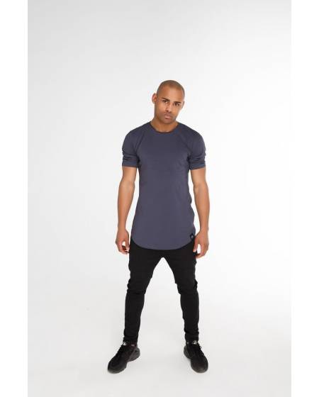 T-shirt man's basic with a round bottom dark gray