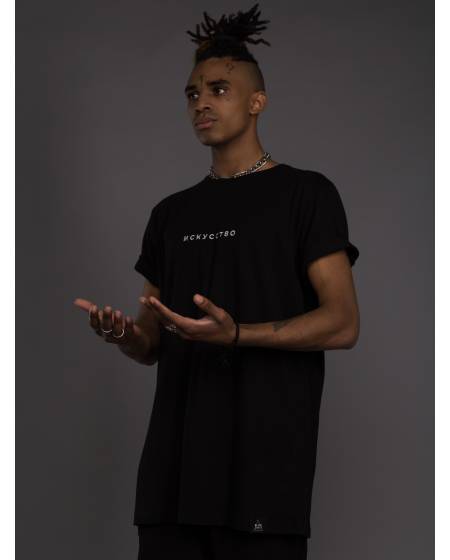 Футболка чоловіча з вишивкою ИСКУССТВО чорна