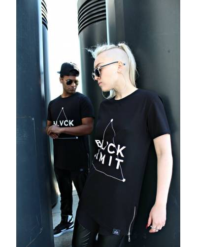 Футболка мужская удлиненная с логотипом BLVCK LIMIT черная