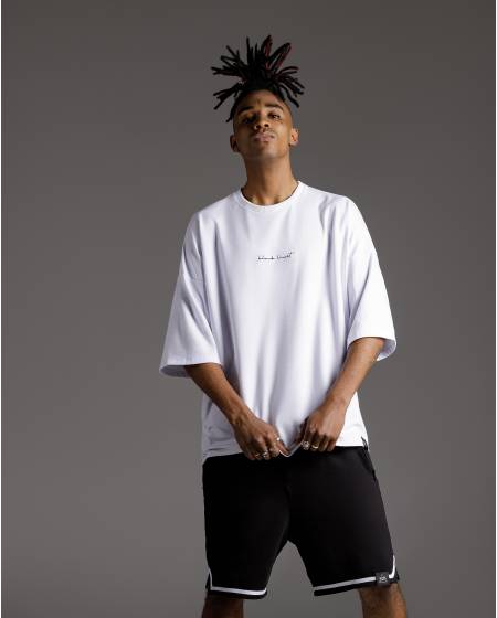 Oversize script t-shirt white
