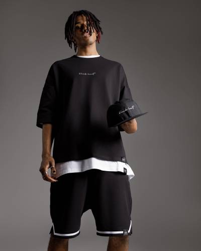 Футболка oversize script черная