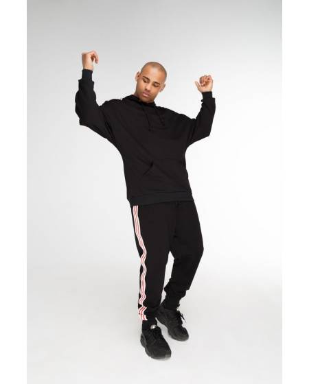 Худі чоловічий Sport з лампасами чорне